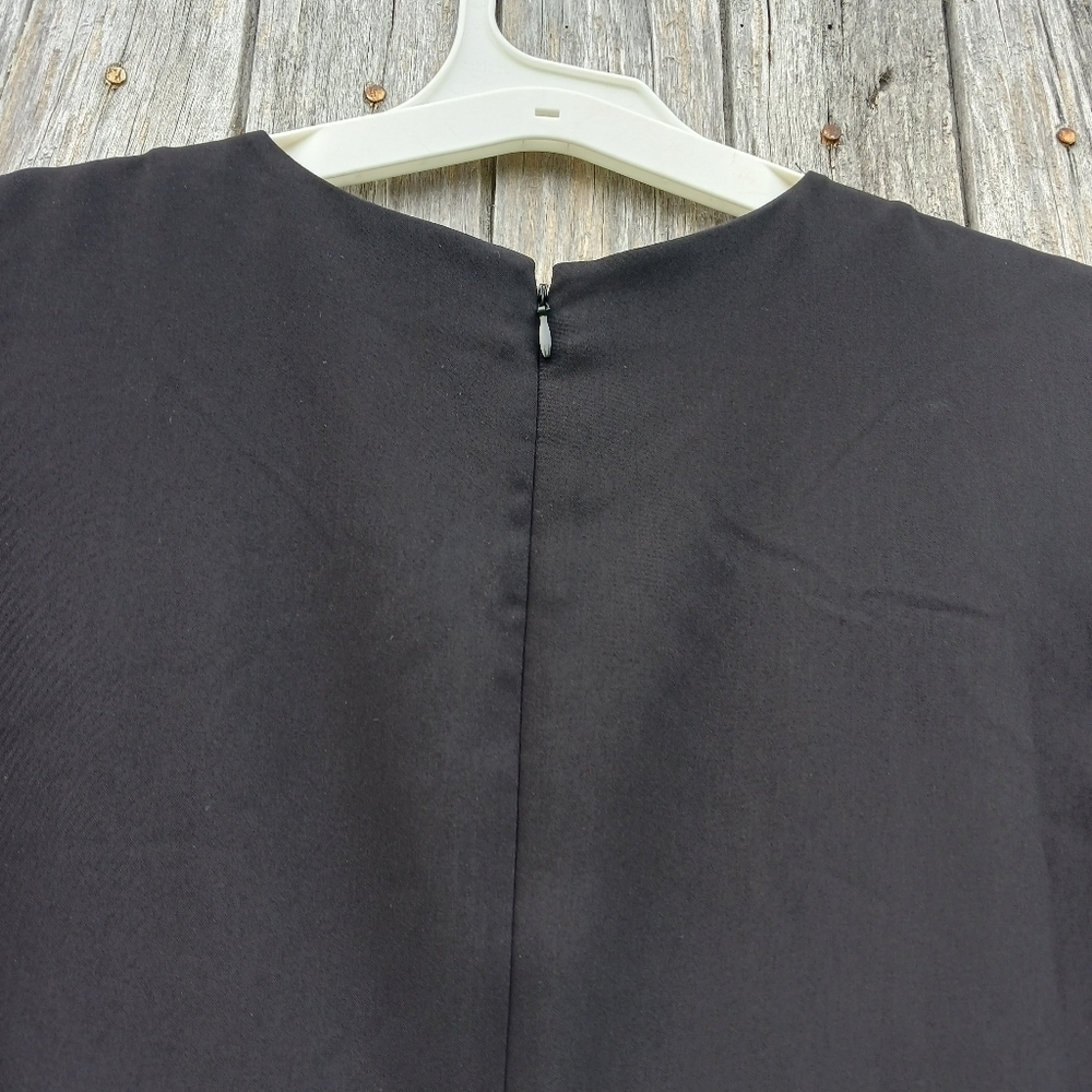 Polo Ralph Lauren Twill Short Sleeve Side Slits Black Long Tunic Top Womens Sz 0 - Picture 3 of 6